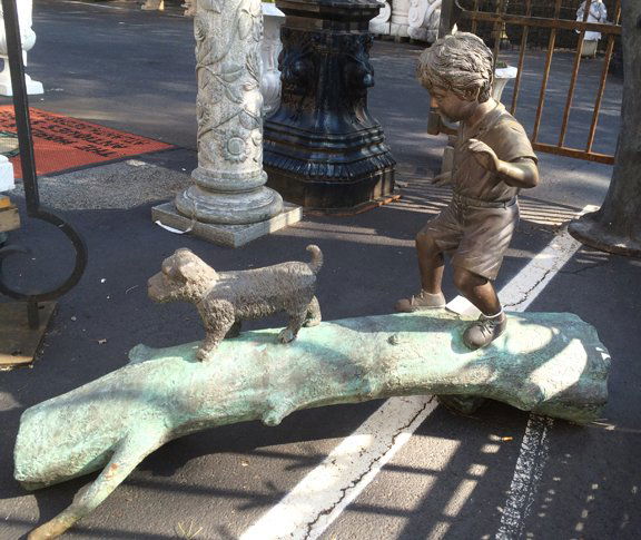 Bronze Sculpture of boy and dog (1 of 1)