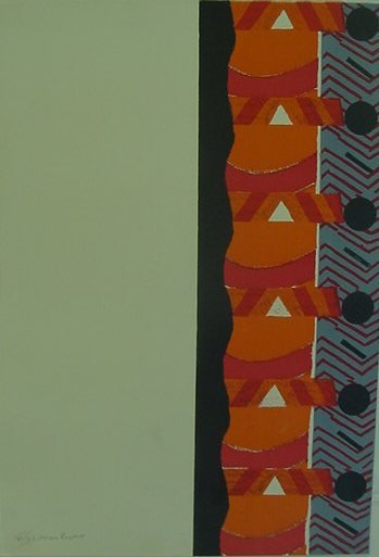 Max Papart "Composition 1": Original hand signed and numbered lithograph on paper, from the edition of 15; image size 25 1/2" x 17 1/2", unframed.