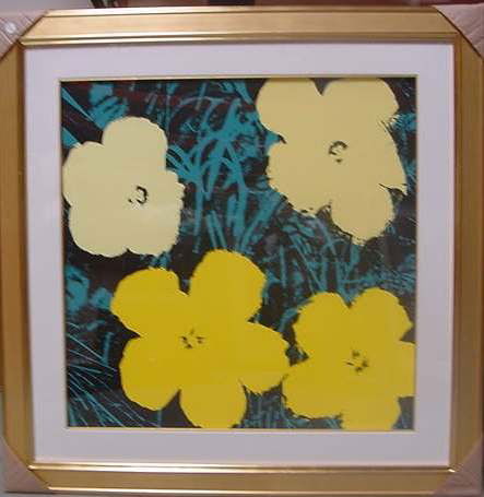 Andy Warhol "Flowers": Sunday B edition screenprint on board from the suite of 10 images; Image size 36" x 36", FRAMED