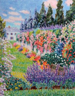 Diane Monet "Sunday Afternoon": Original hand signed and numbered giclee on canvas from the Monet family; Image size 20" x 16"