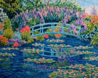 Diane Monet "Calm Afternoon": Original hand signed and numbered giclee on canvas from the Monet family; Image size 16" x 20"