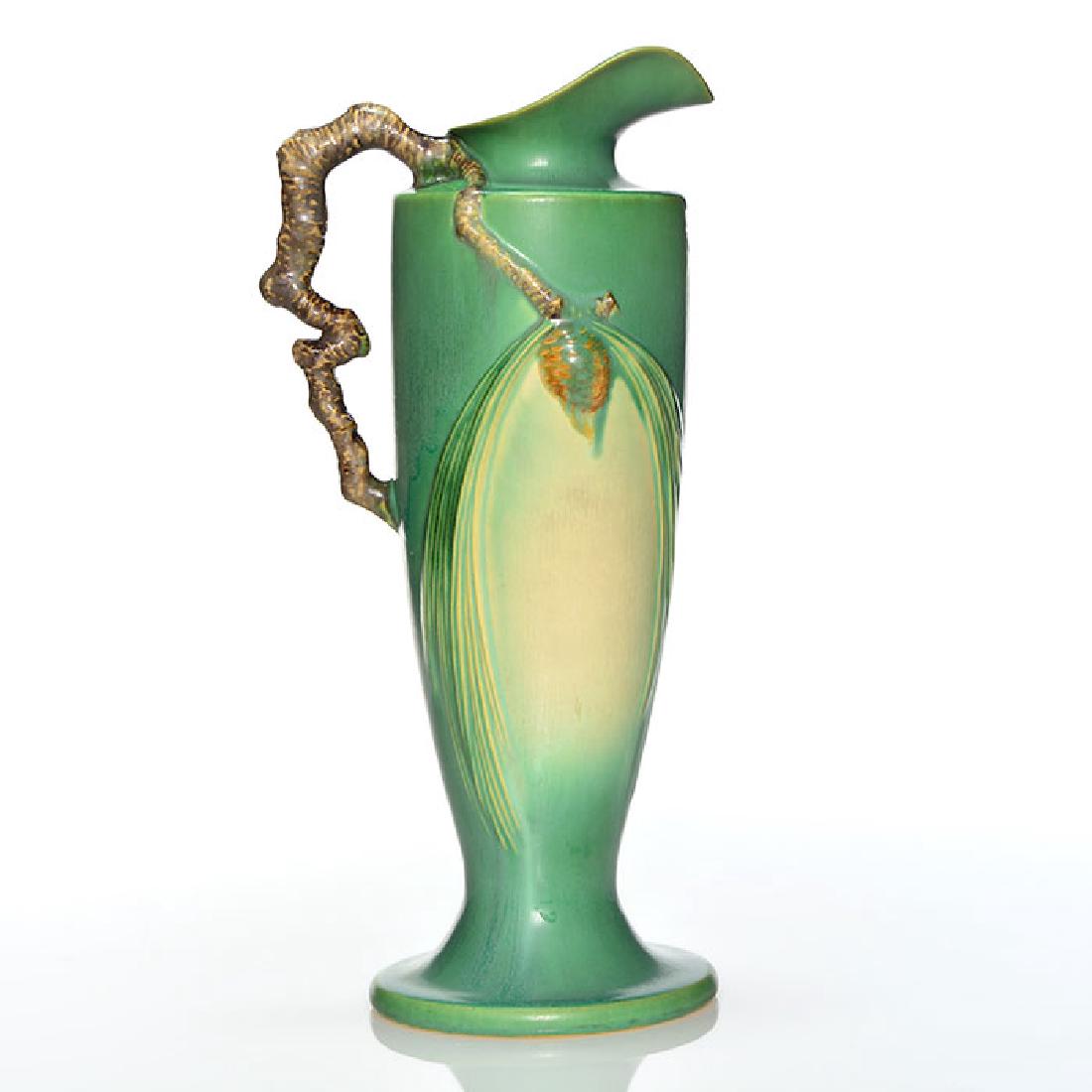 Roseville Pine Cone Pitcher in Green, shape 851-15”, 15 (1 of 2)