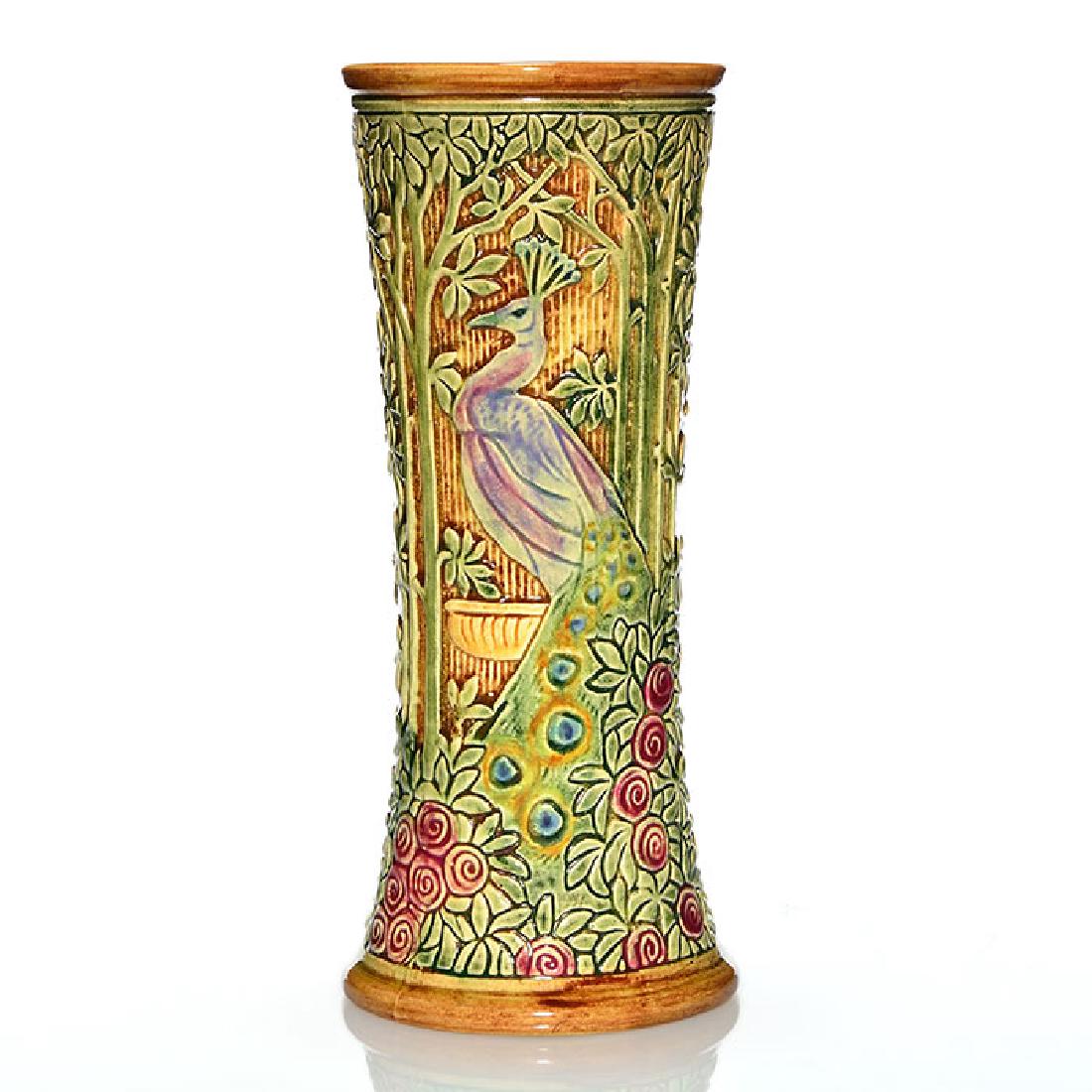 Weller Selma vase, peacocks, 11 3/4 inches (1 of 1)
