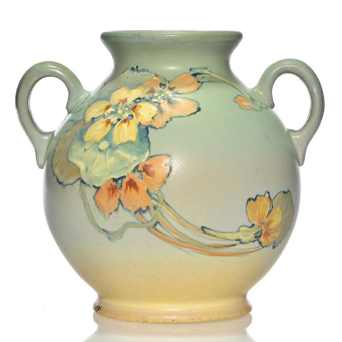 Weller Hudson floral vase, Pillsbury, 8 inches (1 of 2)