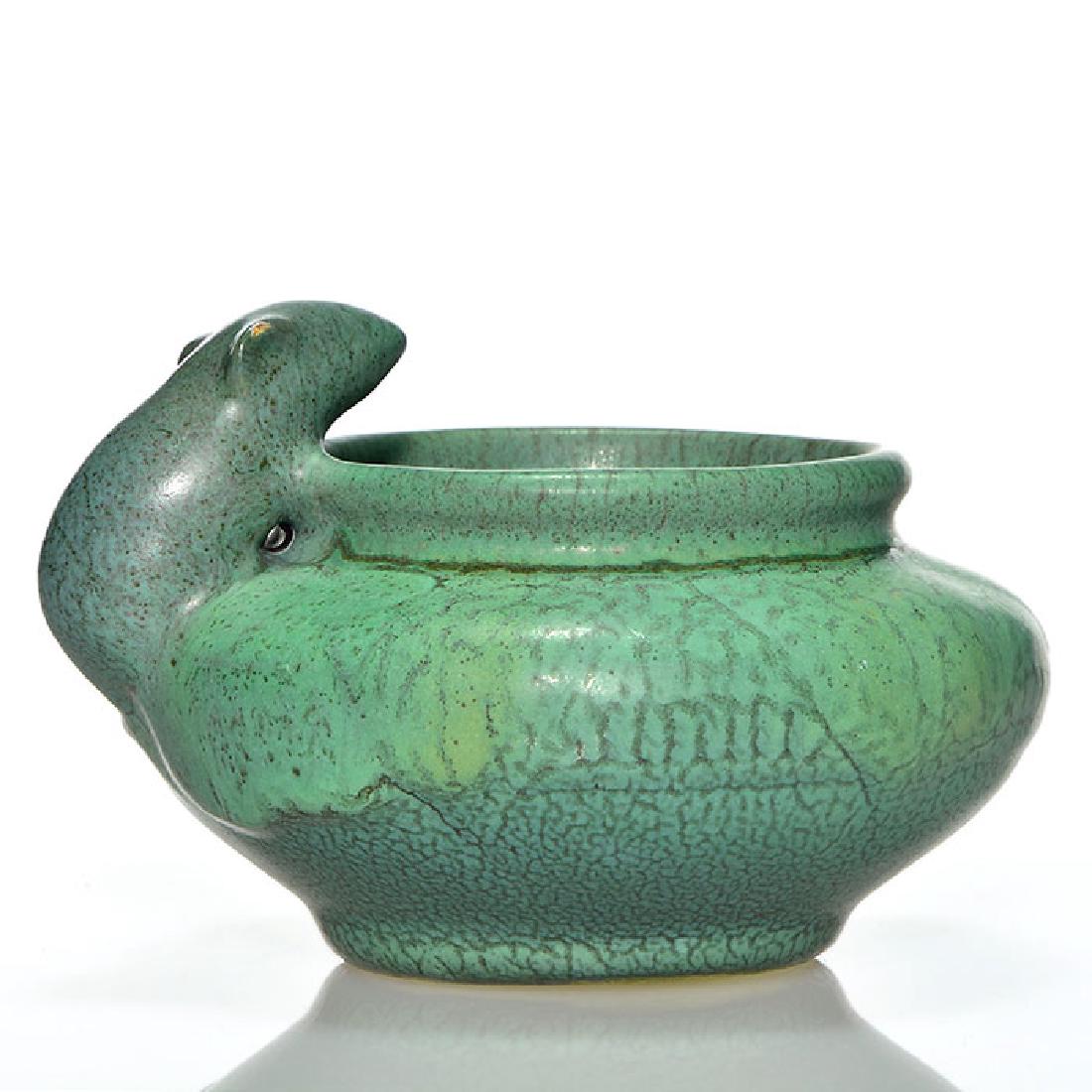 Rare Weller Matt Ware (Fru Russet) vase with mouse, 2 (1 of 2)