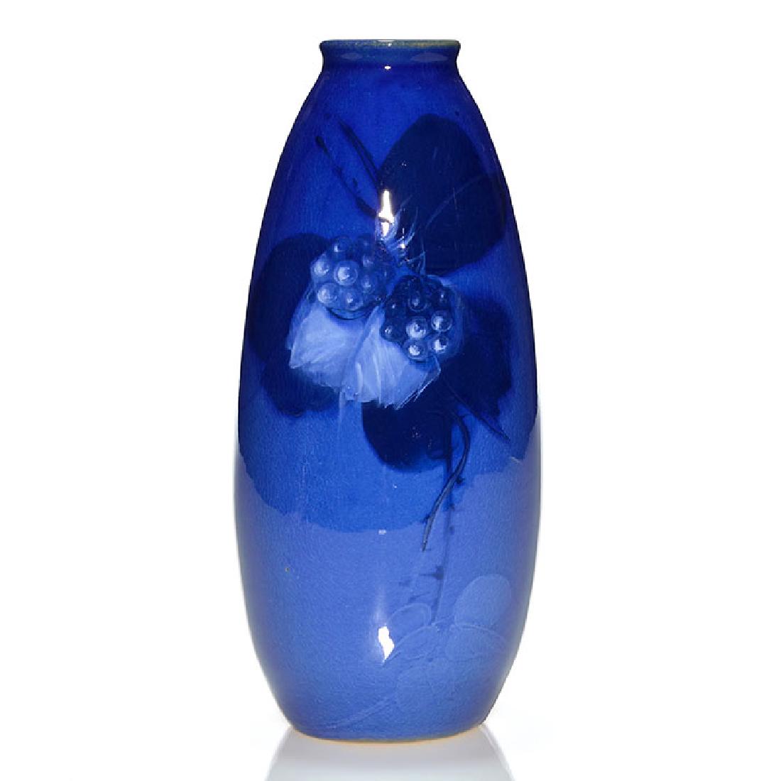 Weller Blue Louwelsa vase, raspberries, 8 1/4 inches (1 of 1)
