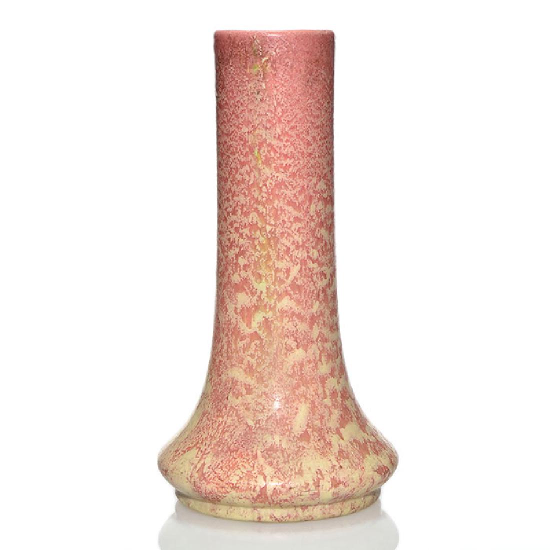 Weller Frosted Matt vase, mottled pink, 11 1/2 inches (1 of 2)