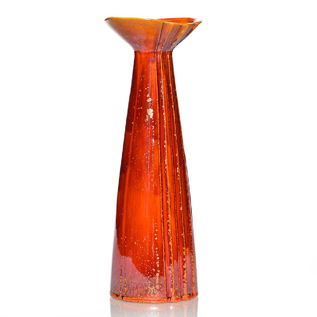 Red Wing vase, orange crystalline glaze, 662, 11 1/8 (1 of 1)