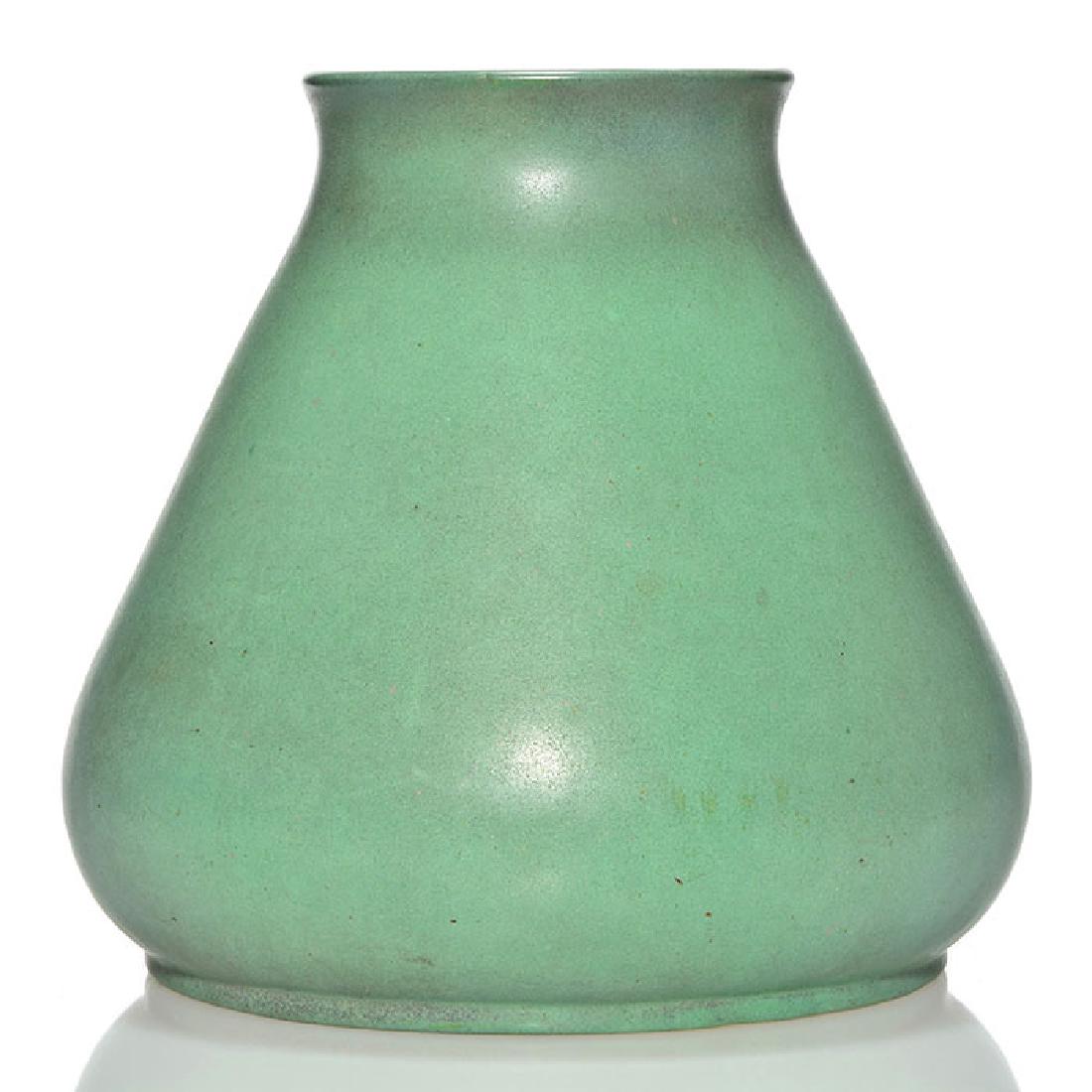 Teco vase in mat green, 9 inches (1 of 1)