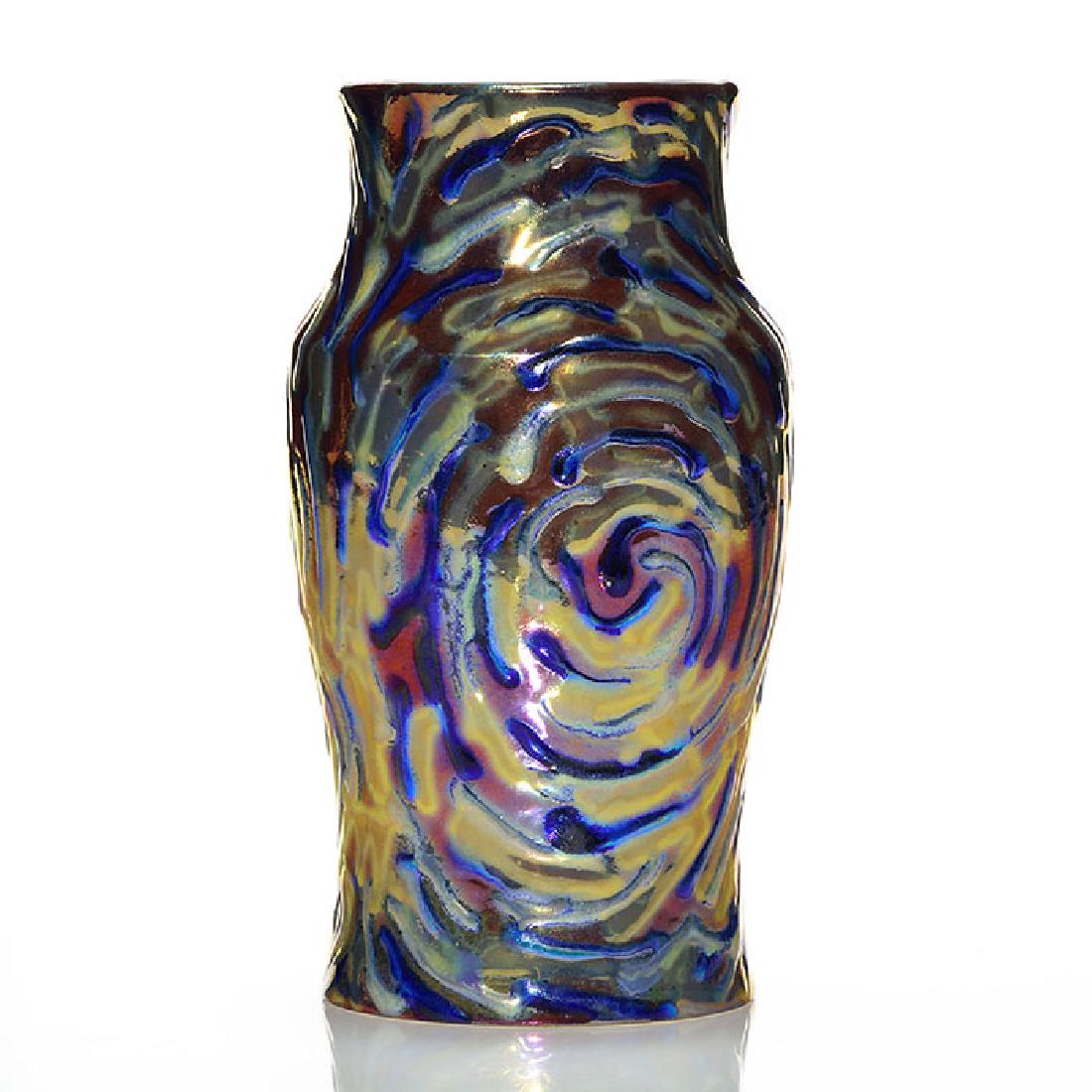 Paul Katrich luster ware vase, coil design, 6 1/2” (1 of 1)