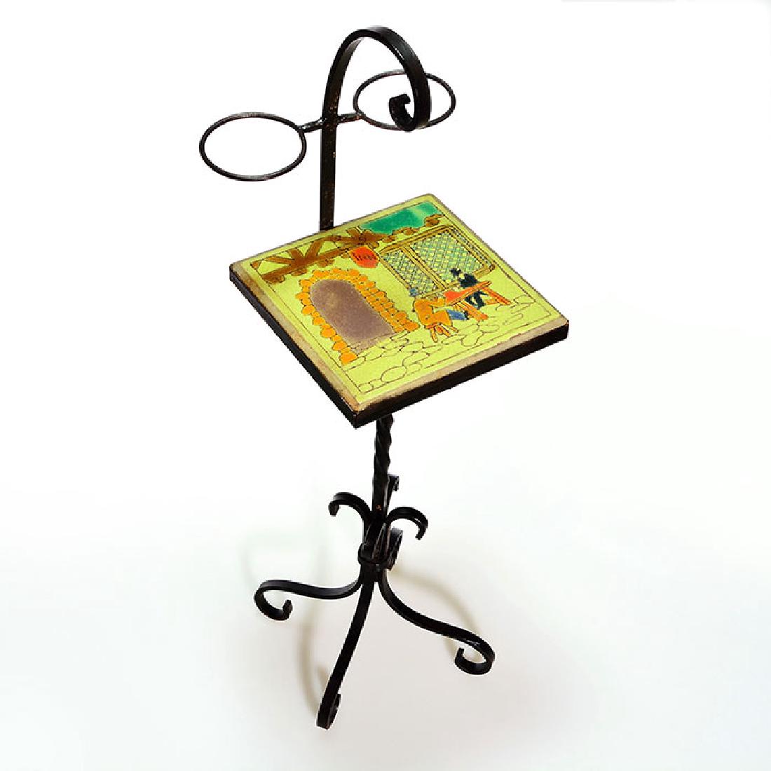 Tile top stand, wrought iron, California tile, street (1 of 1)