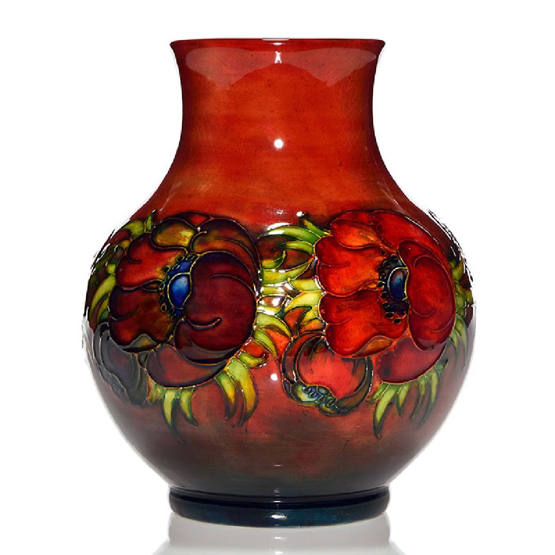 Moorcroft Anemone vase, rich Flambe’ glaze, 7 3/4” (1 of 2)