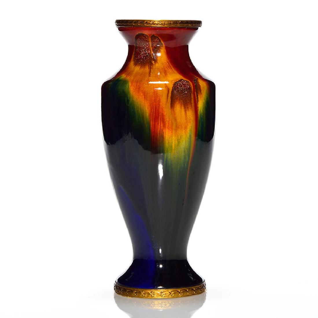 Dage Paris glaze effect crystalline vase, 9 1/8”, (1 of 2)