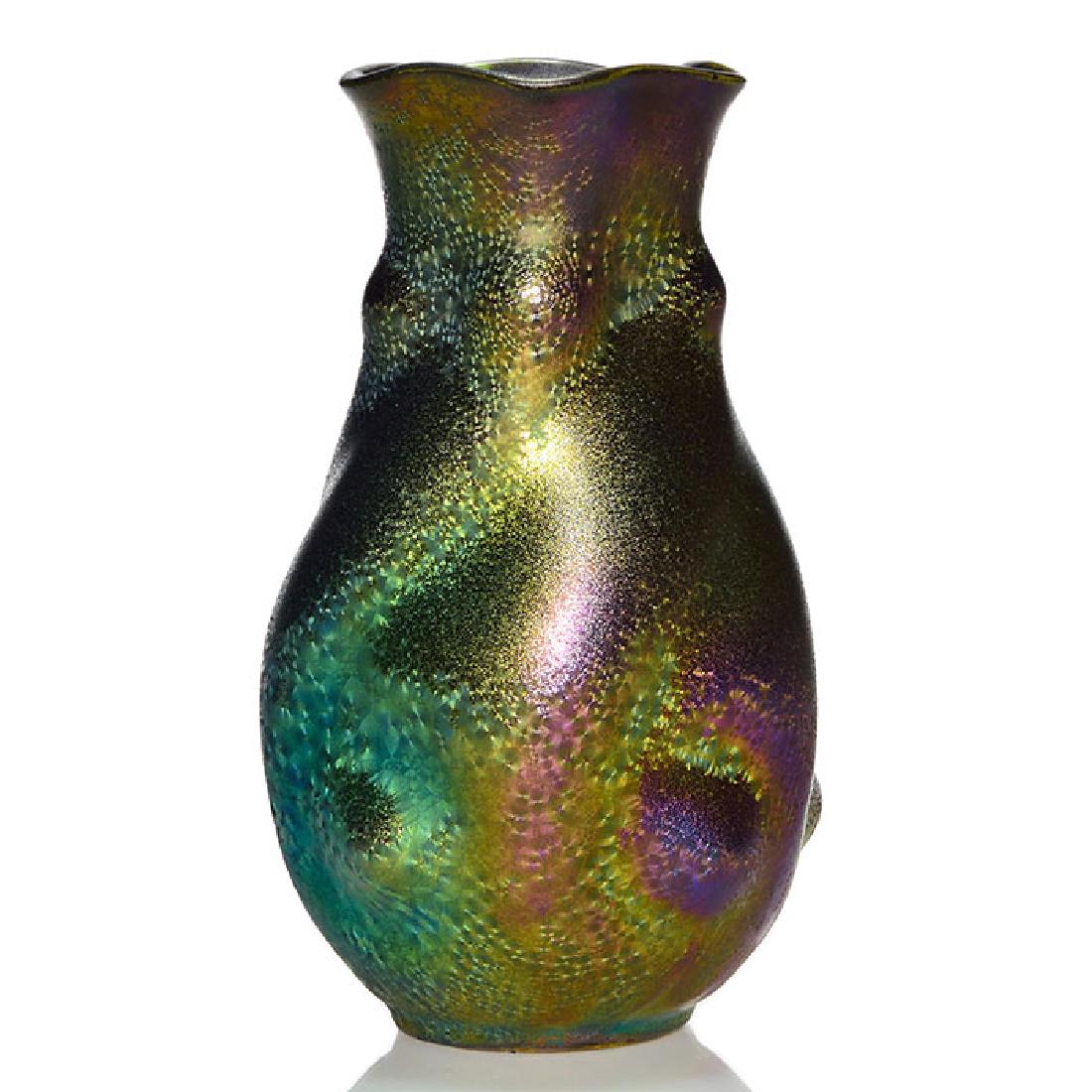 Bohemian Heliosine blow-out crystalline vase, 7 1/2” (1 of 1)