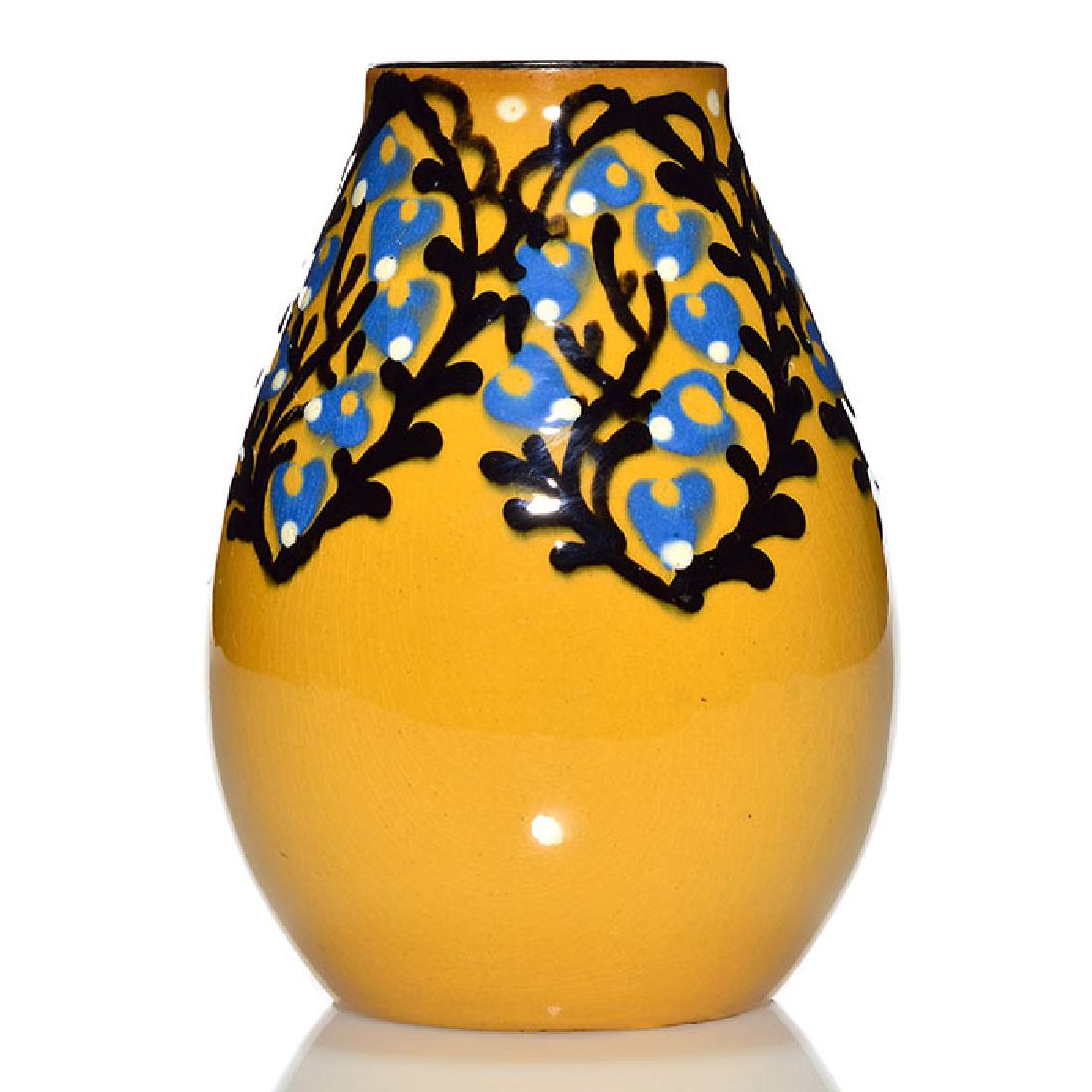Max Lauger Baden Germany vase, stylized floral vine, (1 of 1)