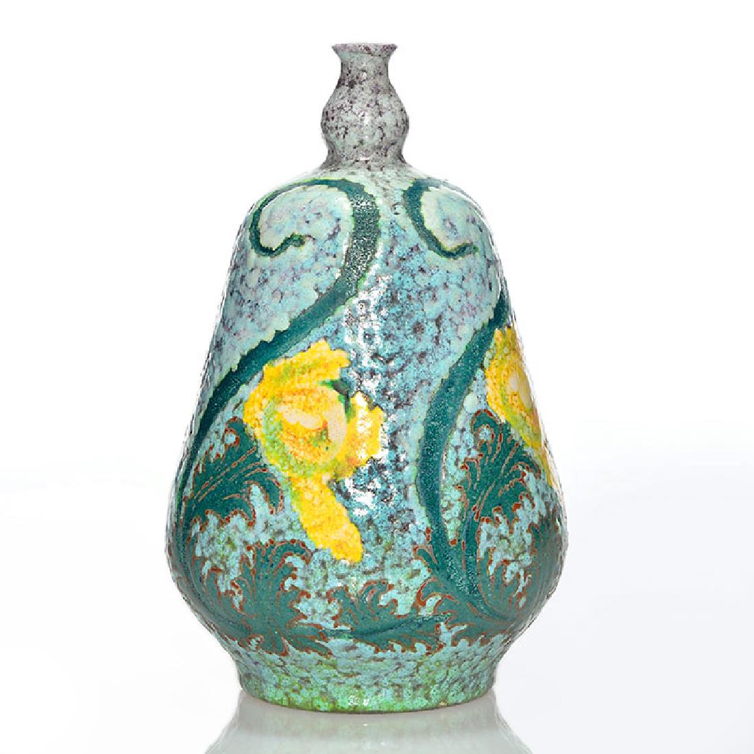 Royal Bonn Ruysdael vase, yellow poppies, vase neck, 8” (1 of 1)