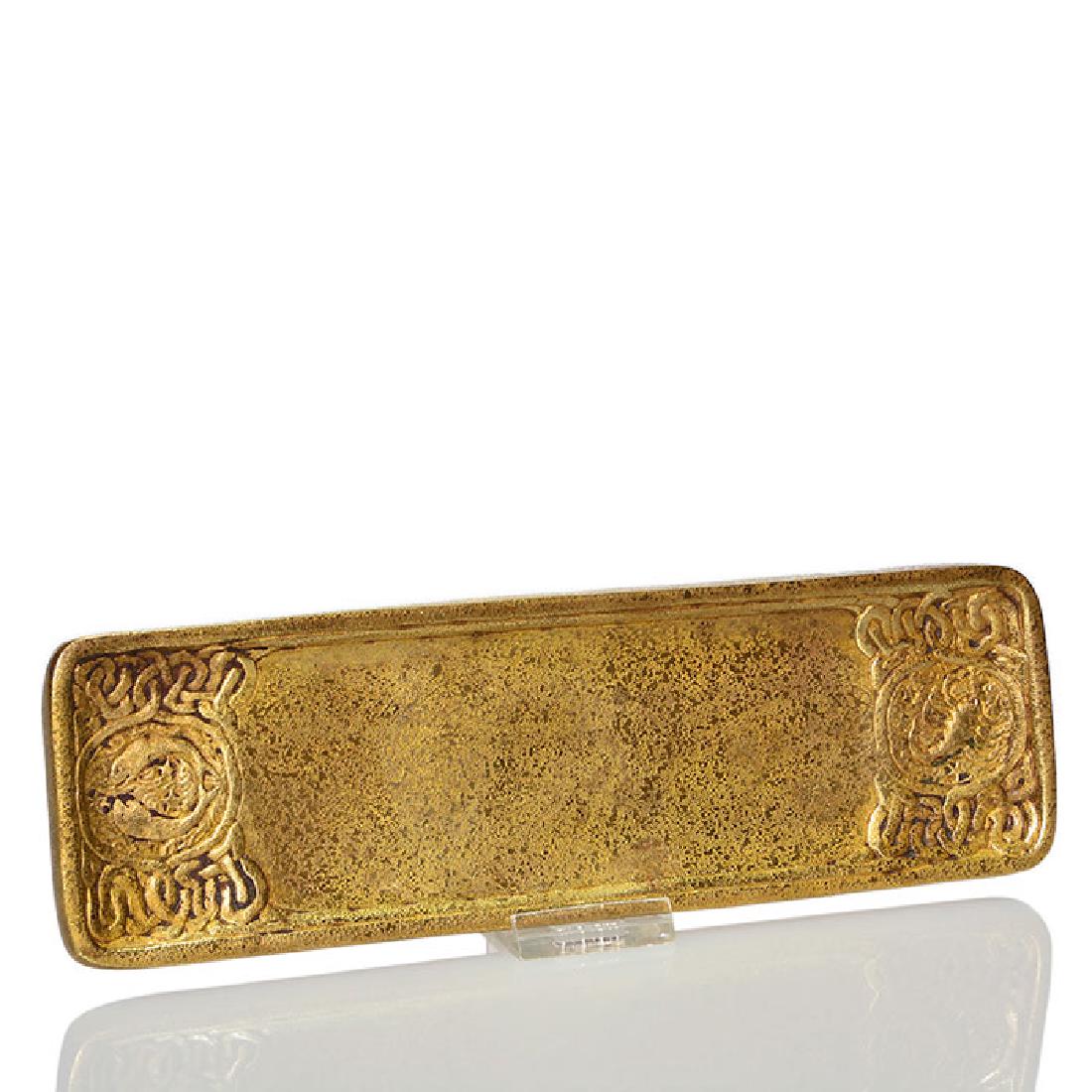 Tiffany Zodiac gold dore bronze pen tray, 1000, 3 X 10 (1 of 1)