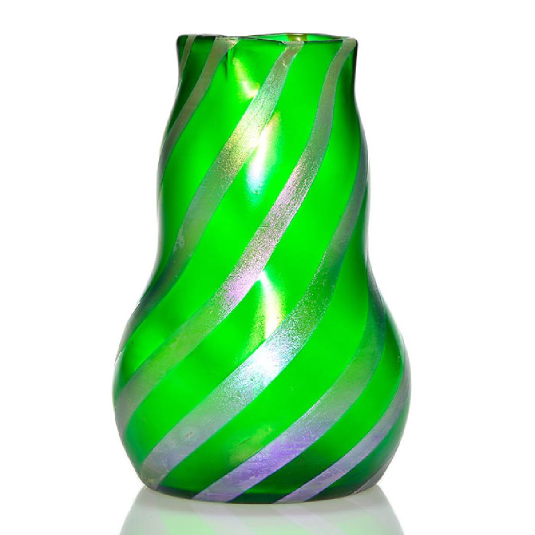 Rindskopf attributed Ribbon vase, two color, 6 7/8 (1 of 1)