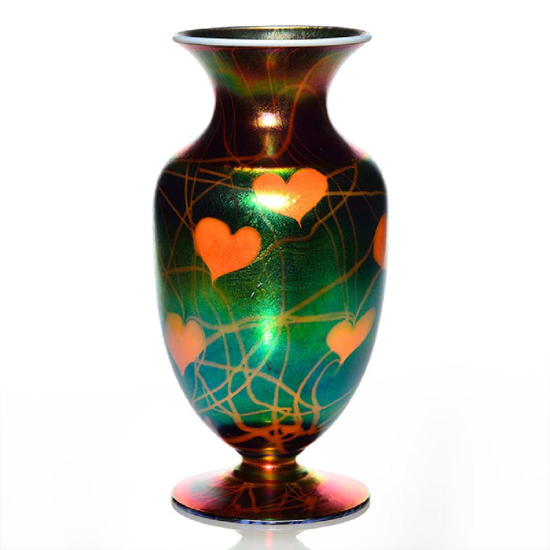 Monumental Imperial Freehand vase, rare paper label, 12 (1 of 2)