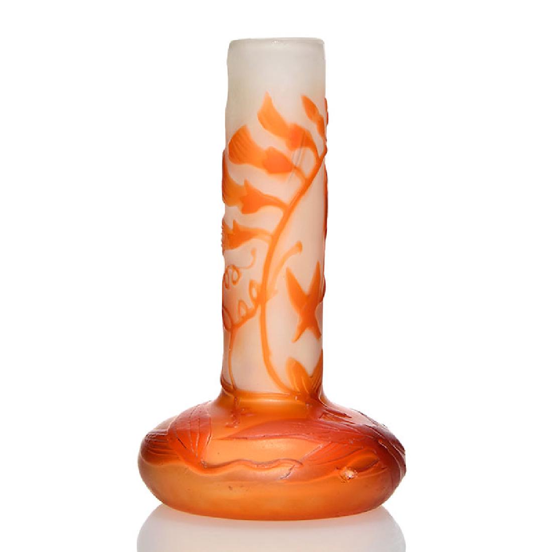 Galle cameo vase, with star, orange vine, 3 1/2 inches (1 of 1)