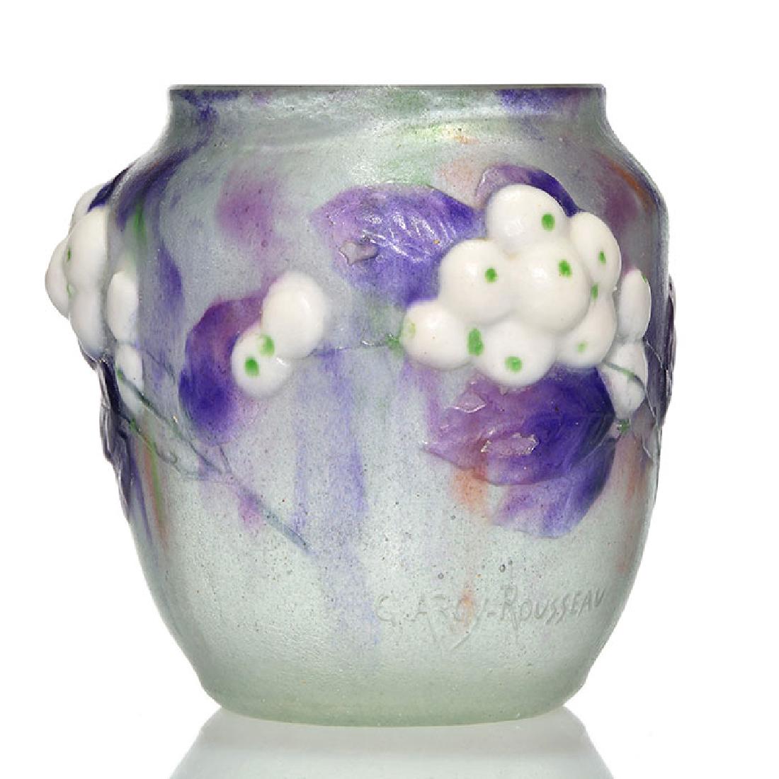 G.Argy Rousseau pate-de-verre vase, snow berries, (1 of 3)