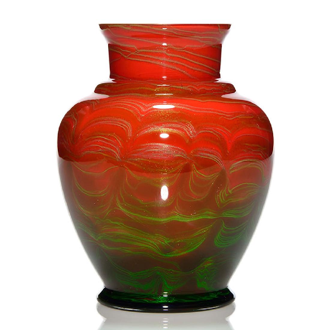 Harrach Formosa Titania style vase, aventurine, rubina (1 of 4)