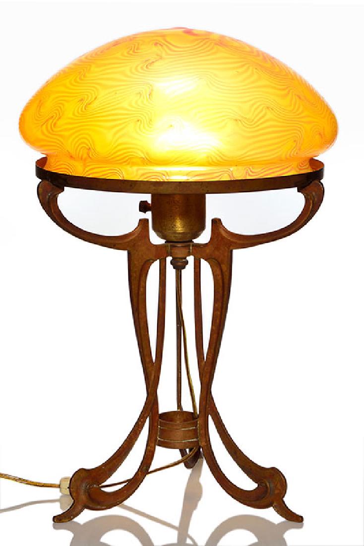 Rindskopf Art Deco lamp, red pull feather, citron, 18 (1 of 2)