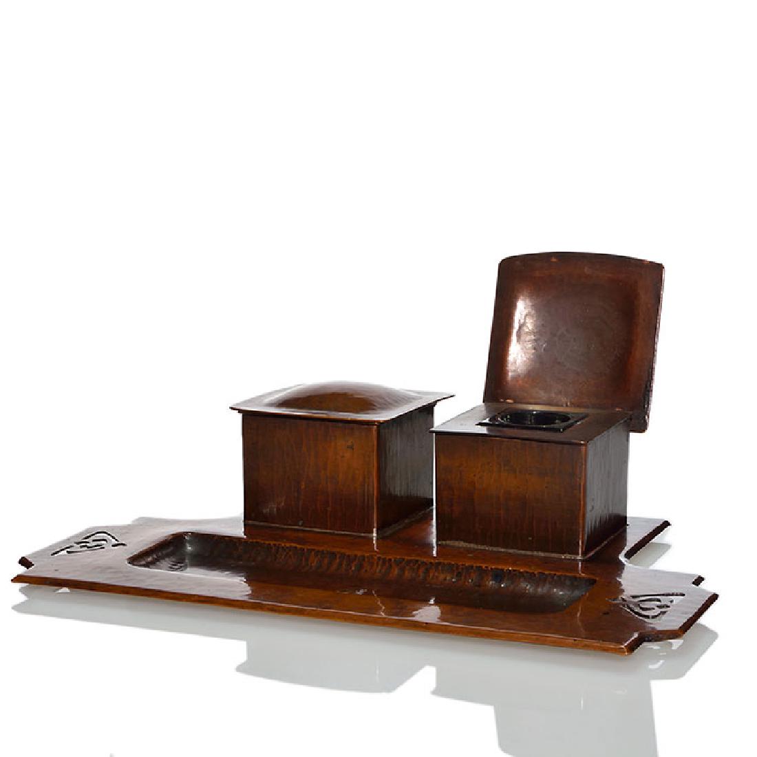 Dirk Van Erp double ink well-pen tray combo, 11 7/8 (1 of 1)