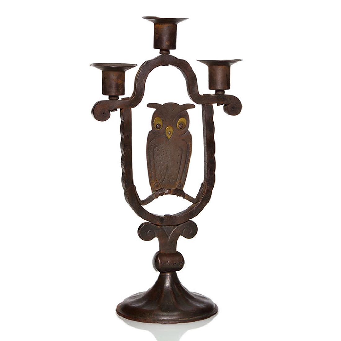 Austrian Rasper Arts & Crafts owl candleholder, 13 1/2 (1 of 1)