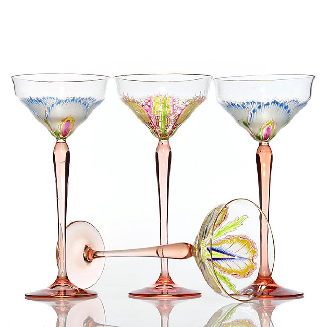 4 Meyr’s Neffe Lobemeyr toasting goblets, enamel (1 of 1)