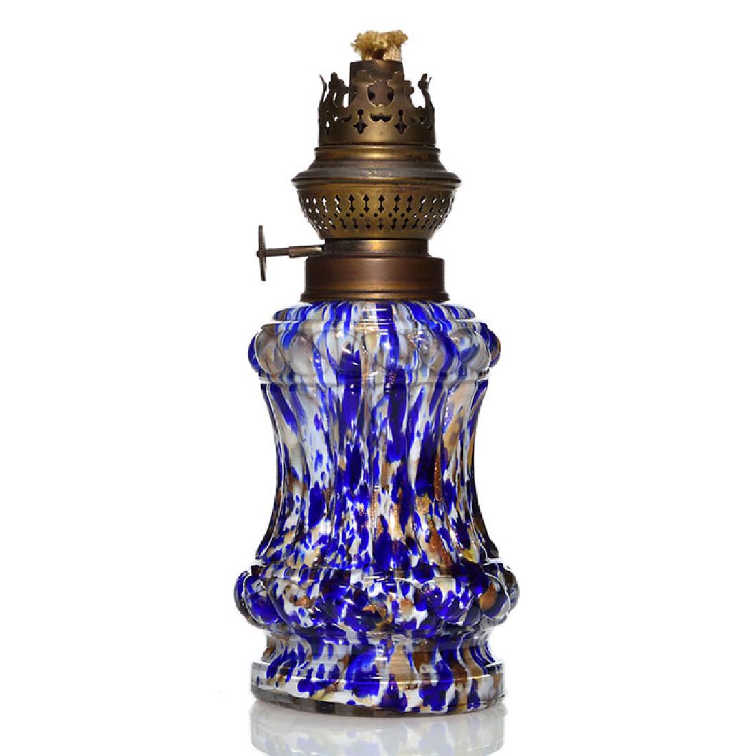 Lutz Vasa Murrhina kerosene mini lamp, Kosmos Brenner (1 of 1)