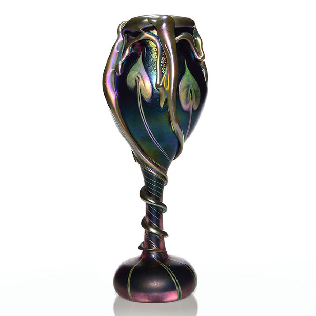 John Lotton unsigned Lava spiral vase, 16 1/4 inches (1 of 2)