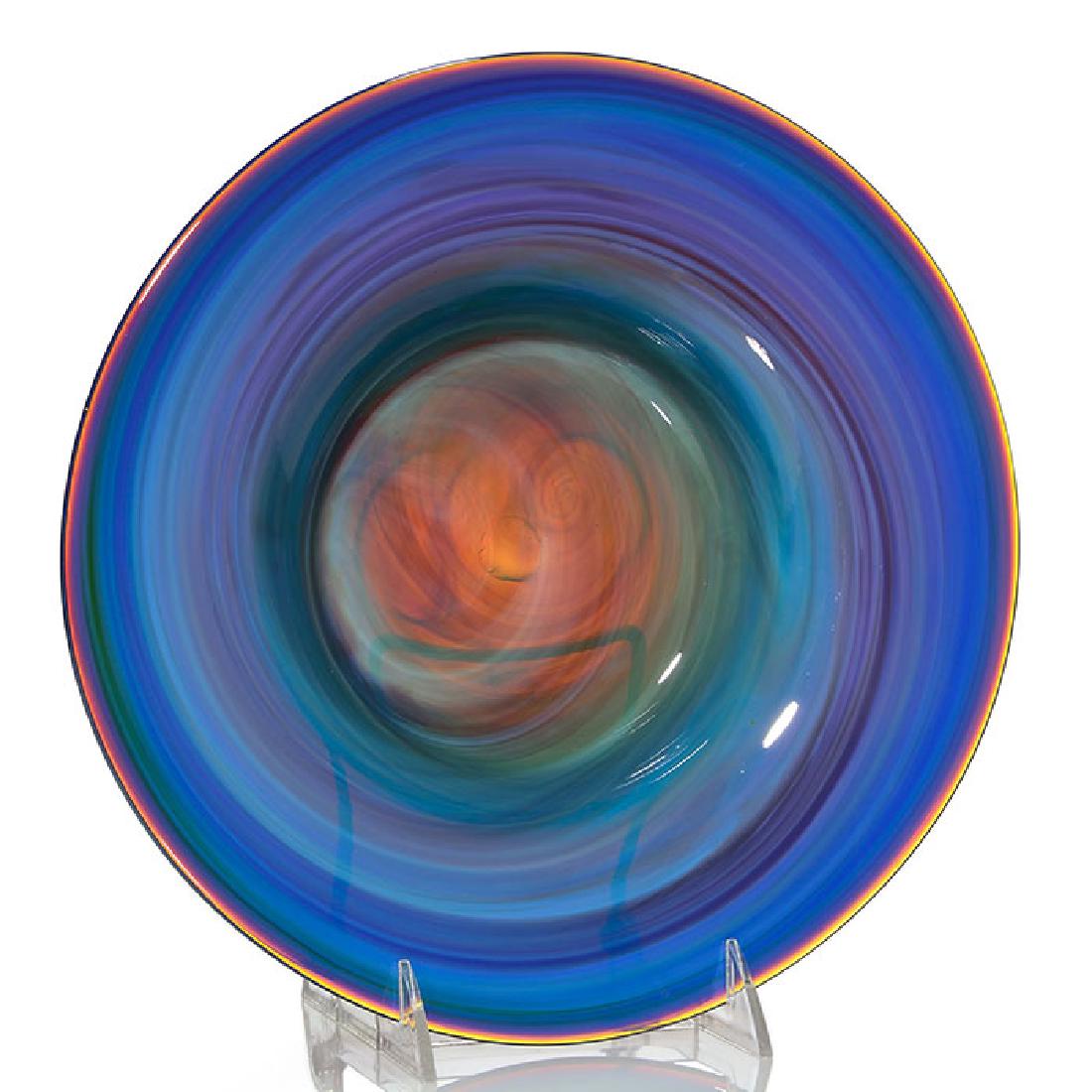 Early Mark Peiser center bowl, tans & blue, 10 3/4 (1 of 1)