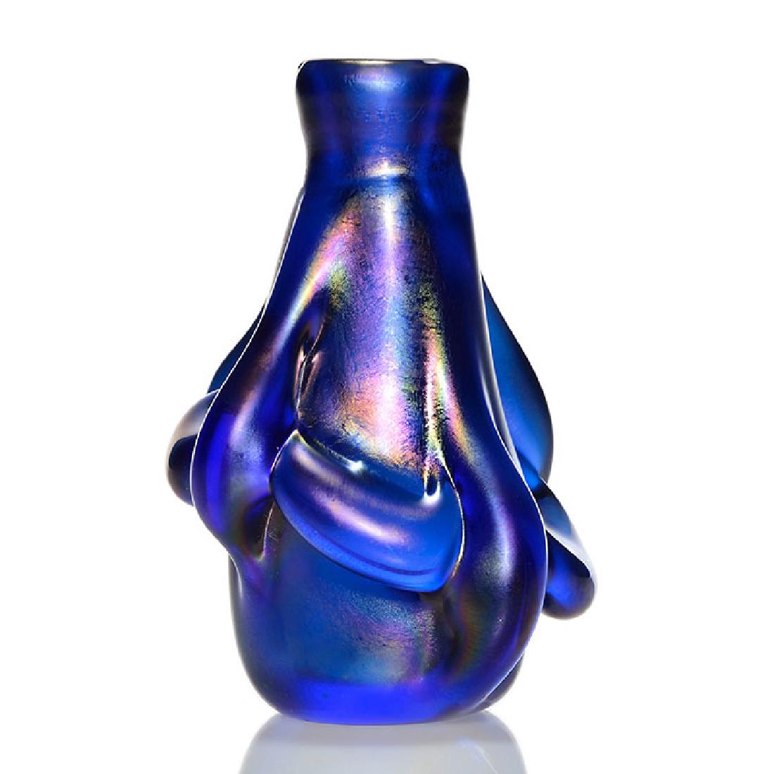 Labino Free Form vase, blue, 5 1/2 inches, 1980, signed (1 of 1)