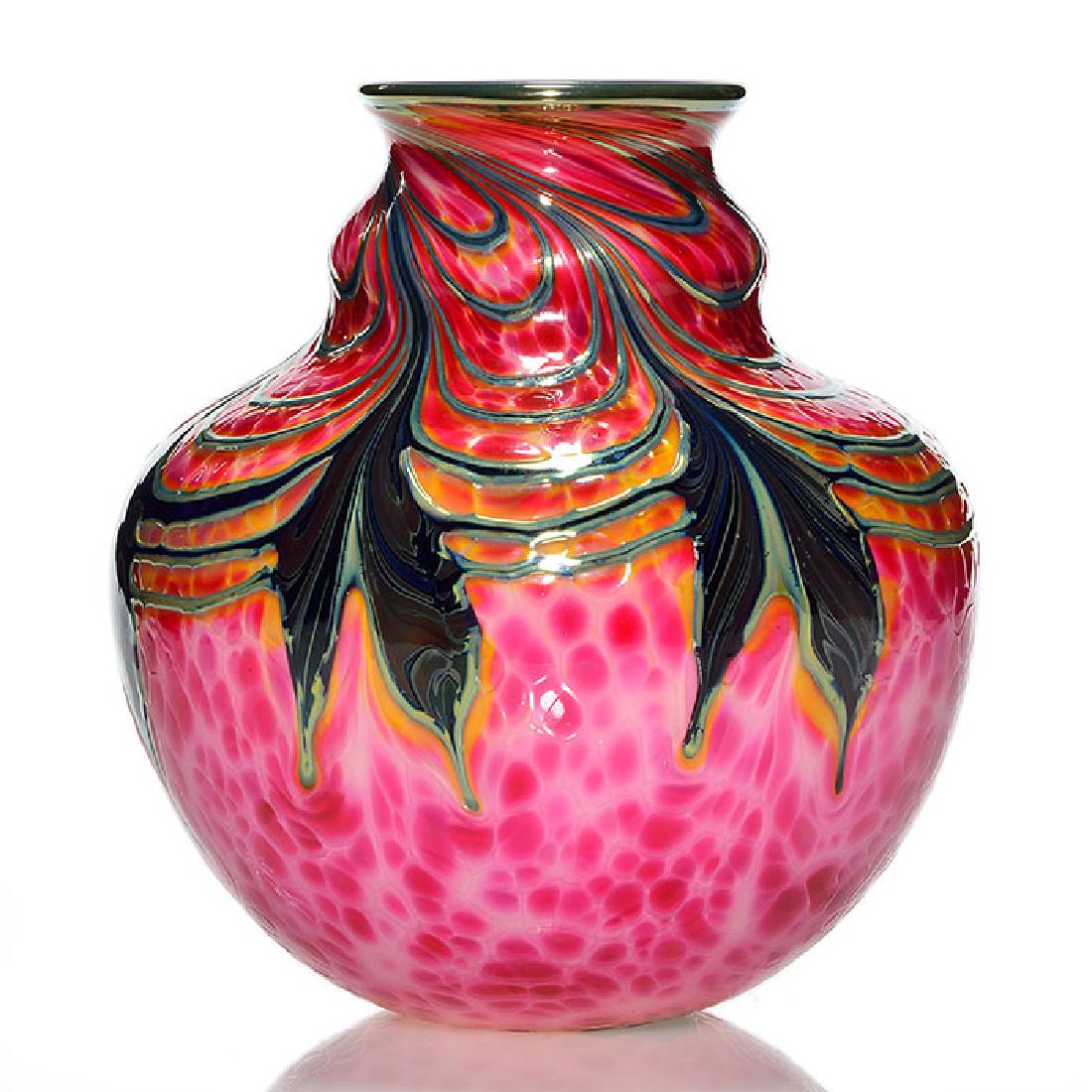 Daniel Lotton drop leaf vase, glossy, 1993, 7 1/2 (1 of 1)