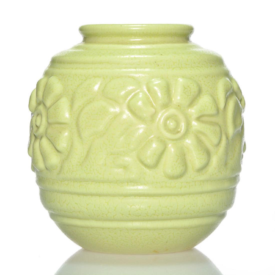 Rookwood production vase, floral, green, 1931, 4 1/2 (1 of 1)