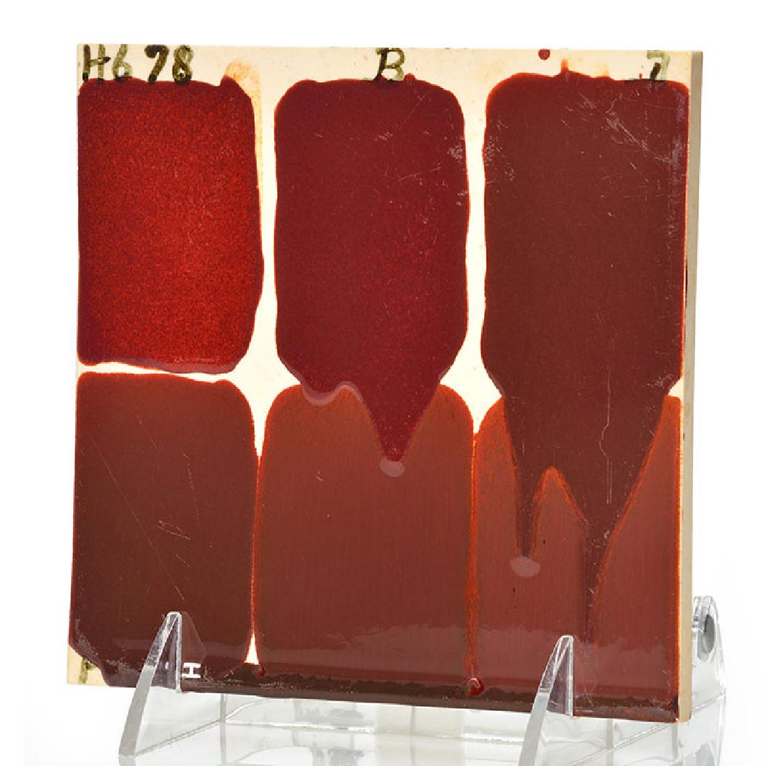 Rookwood glaze test tile, 5 7/8 inches square, brown (1 of 1)