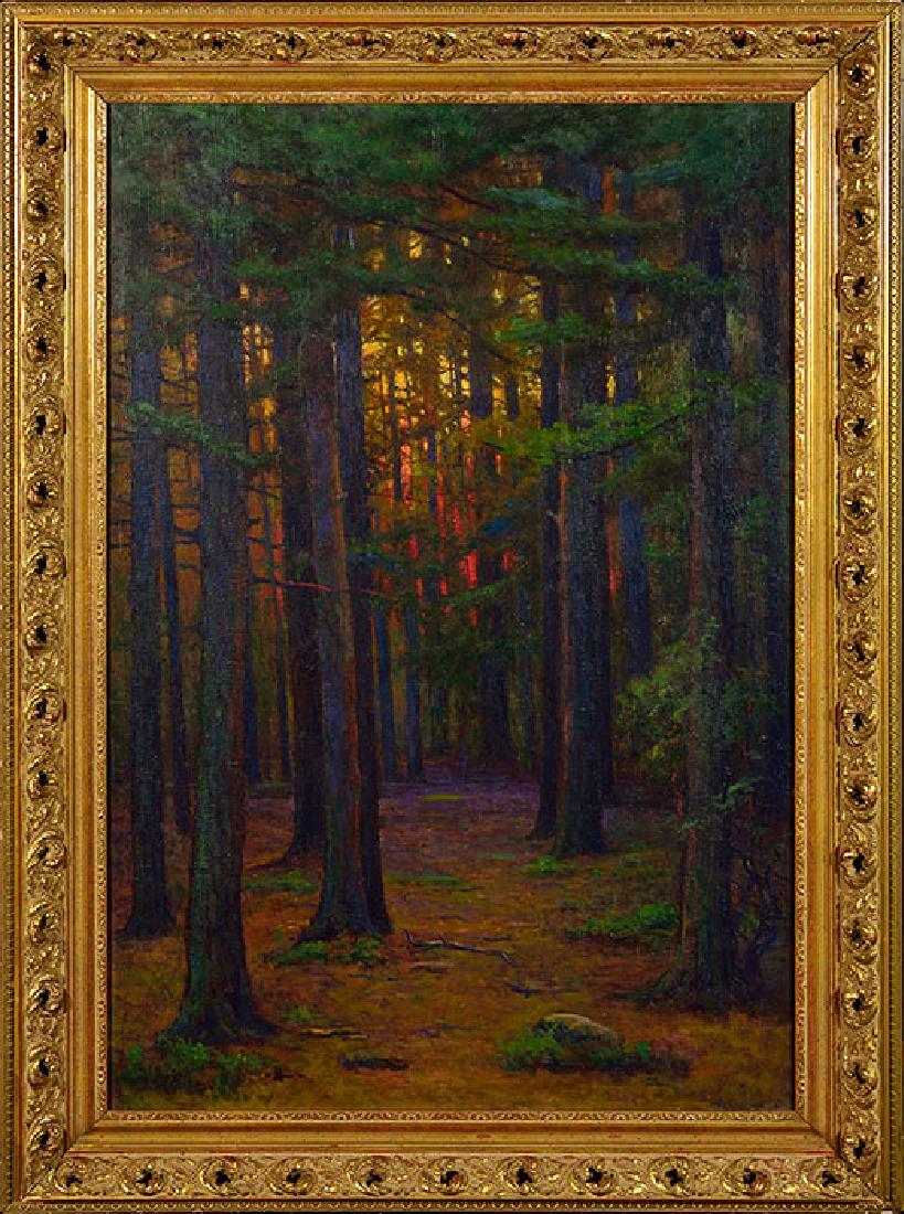 Harriet Randall Lumis O/C, “The Pine Forest”, ca 1919, (1 of 2)