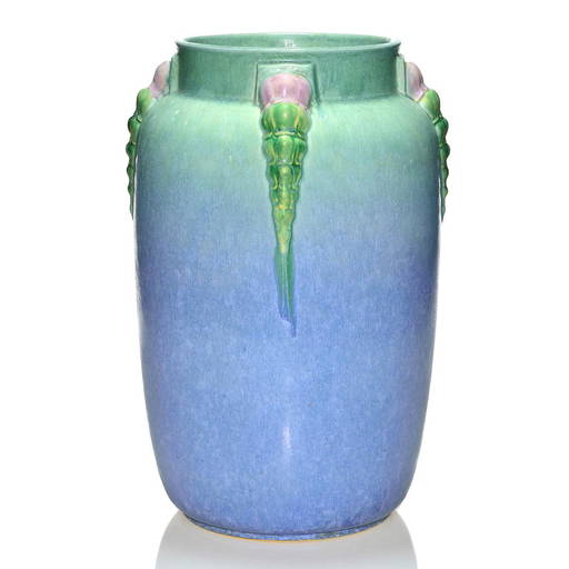 Roseville Topeo Vase, Shape 666 15", Blue, 15 1/8"