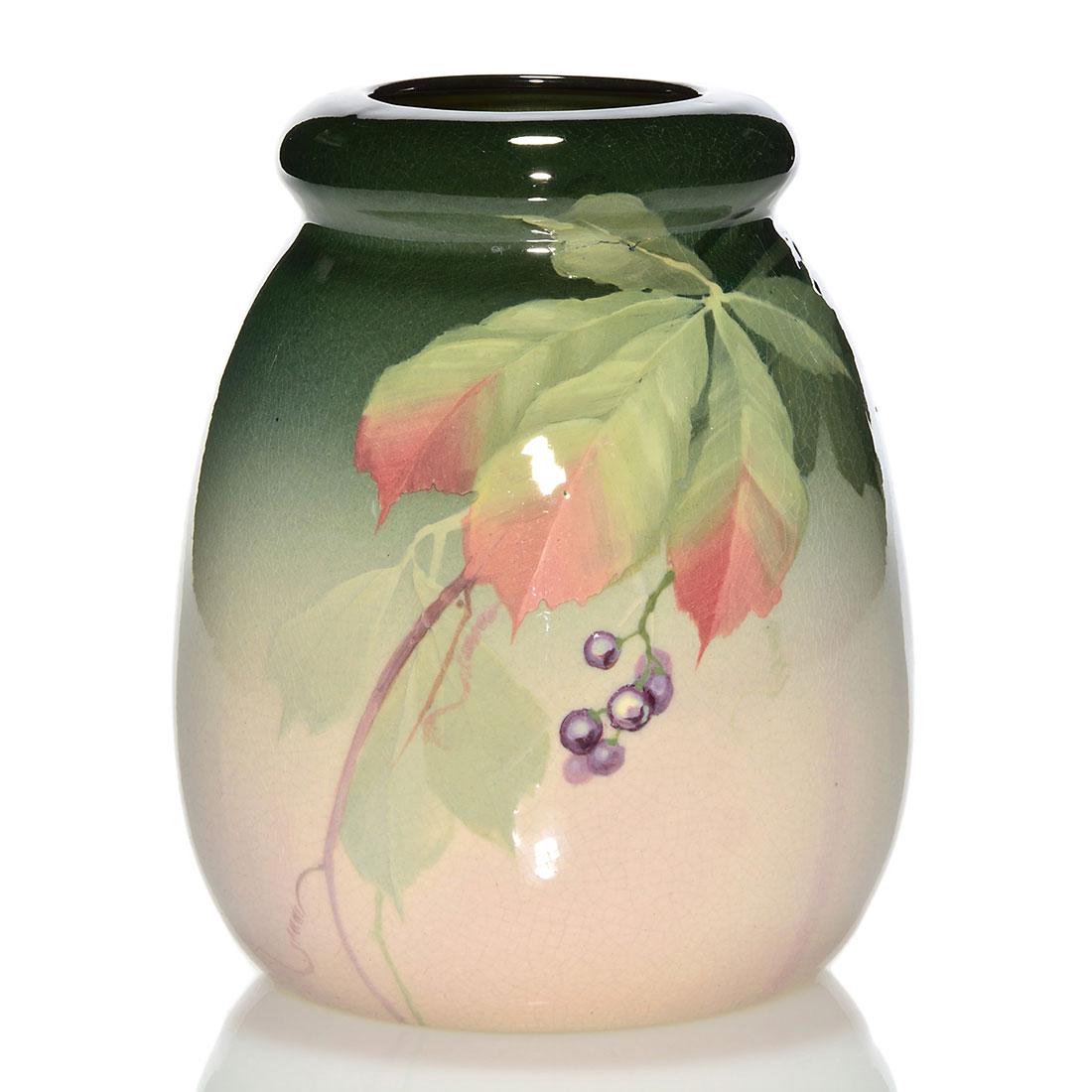 Weller Eocean vase, woodbine decoration, 6 3/4 inches (1 of 1)