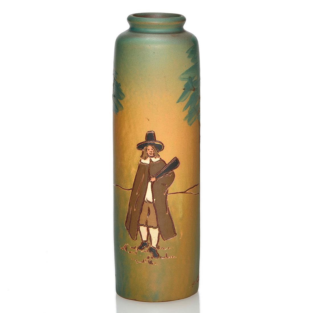 Weller Dickens Ware vase, Pilgrim, 7 5/8 inches (1 of 1)