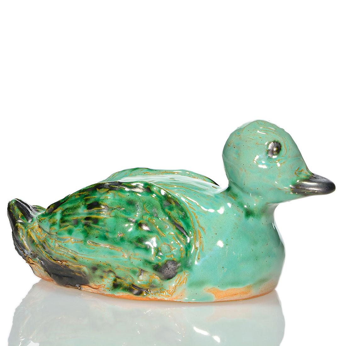 UND duck paperweight, hand modeled, 3"X6 3/8"L, stamp (1 of 1)