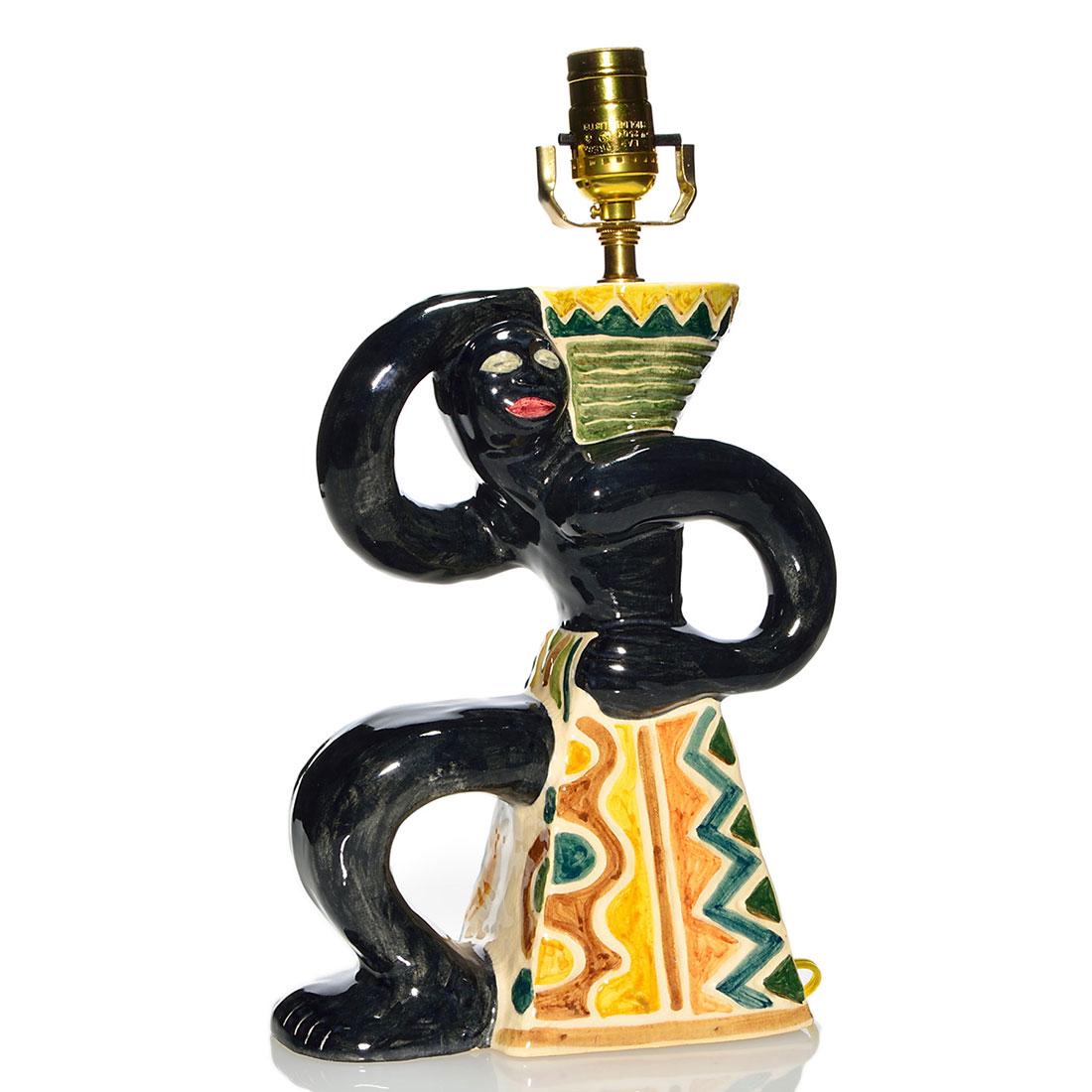 Shearwater Nubian Snake Woman lamp, 11 1/4" X 8 1/4" (1 of 1)