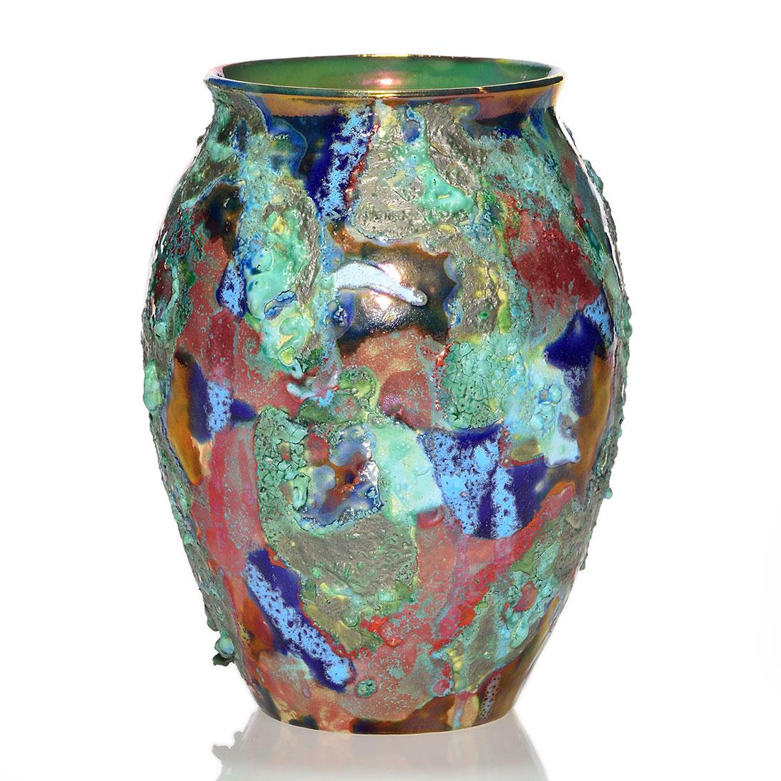 Paul Katrich volcanic and luster glaze vase, #1606, 7 (1 of 1)