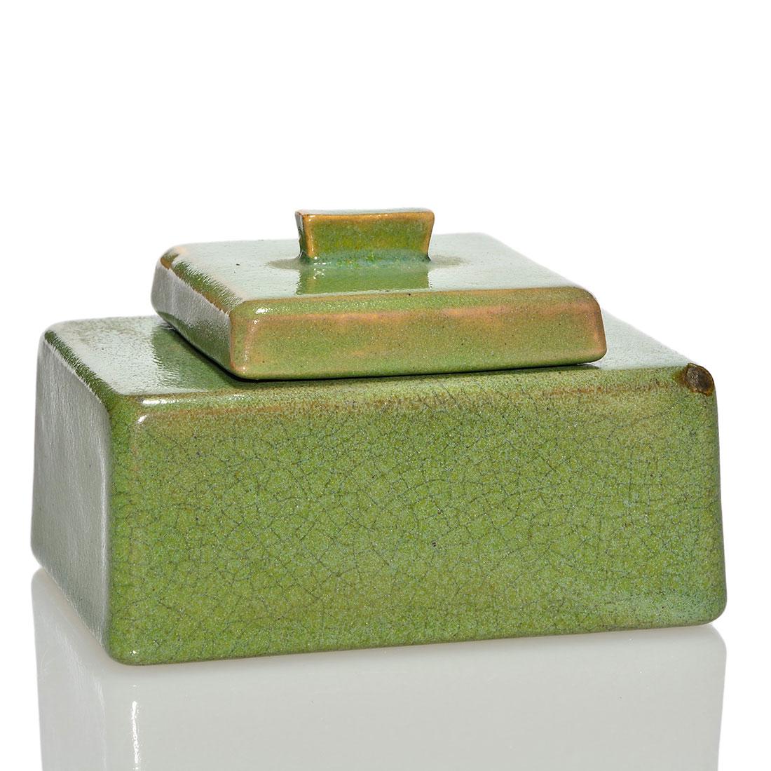 SEG Art Deco covered inkwell, 2 1/2" X 4", signed (1 of 2)