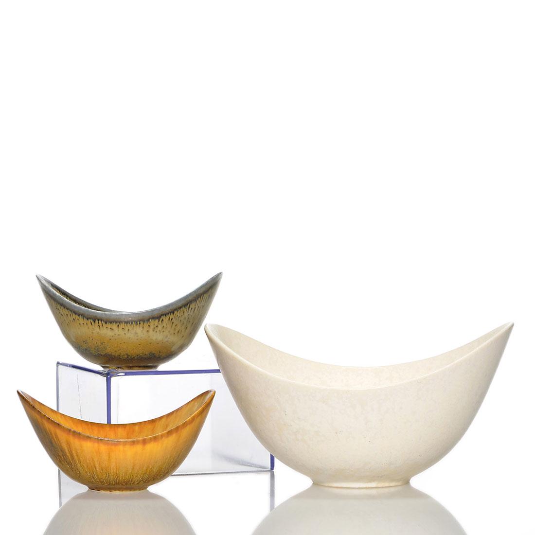3 Gunnar Nylund "potato chip" bowls, crystalline, 6 1/2 (1 of 1)
