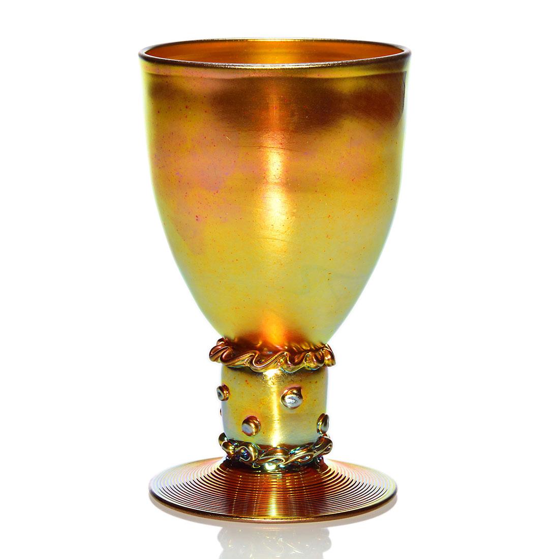 Steuben gold Aurene goblet, 5 3/8" #5067, signed (1 of 1)
