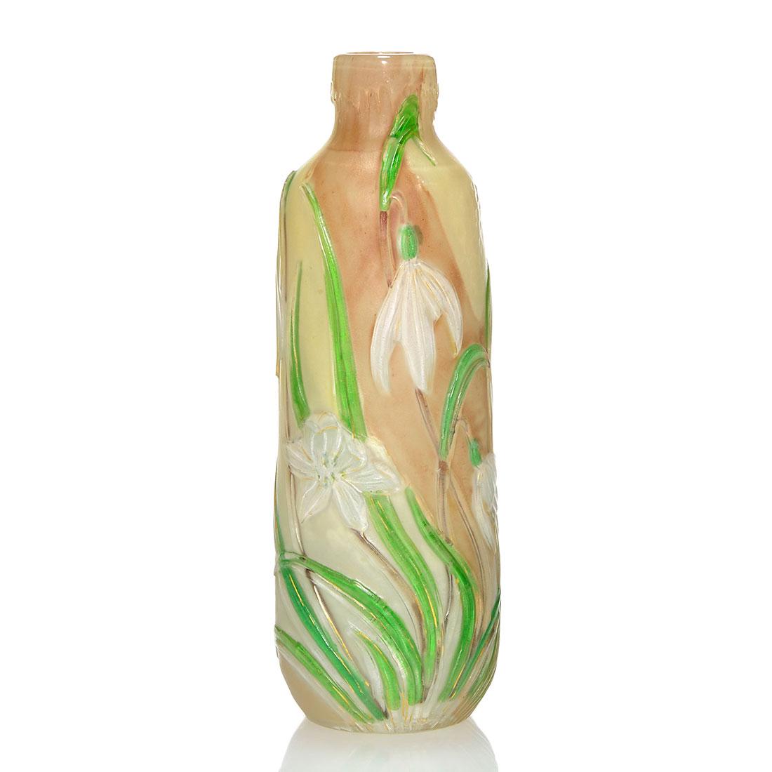 Burgun & Schverer mini vase, martele, snowdrops, 5" (1 of 2)