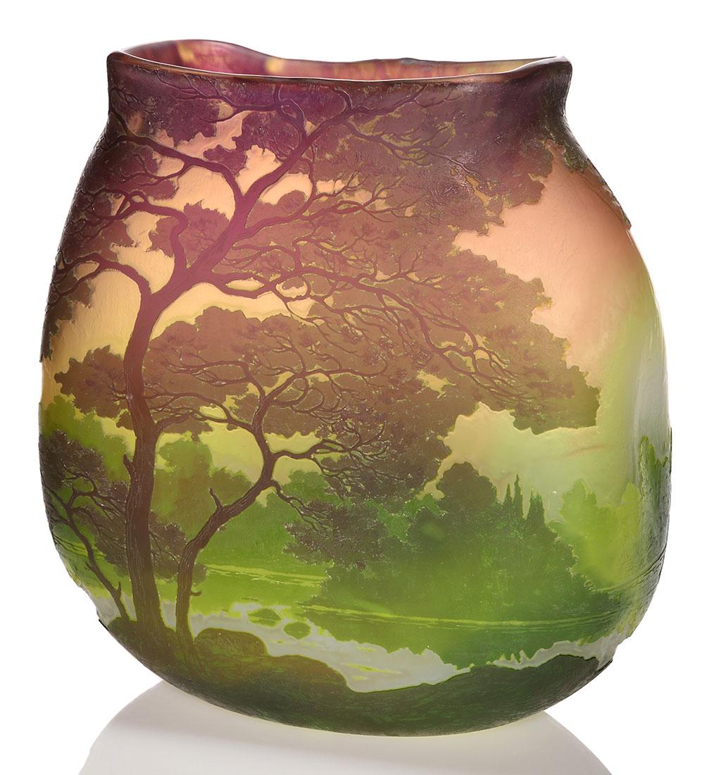 Monumental Legras scenic cameo vase, 12" tall & wide (1 of 4)