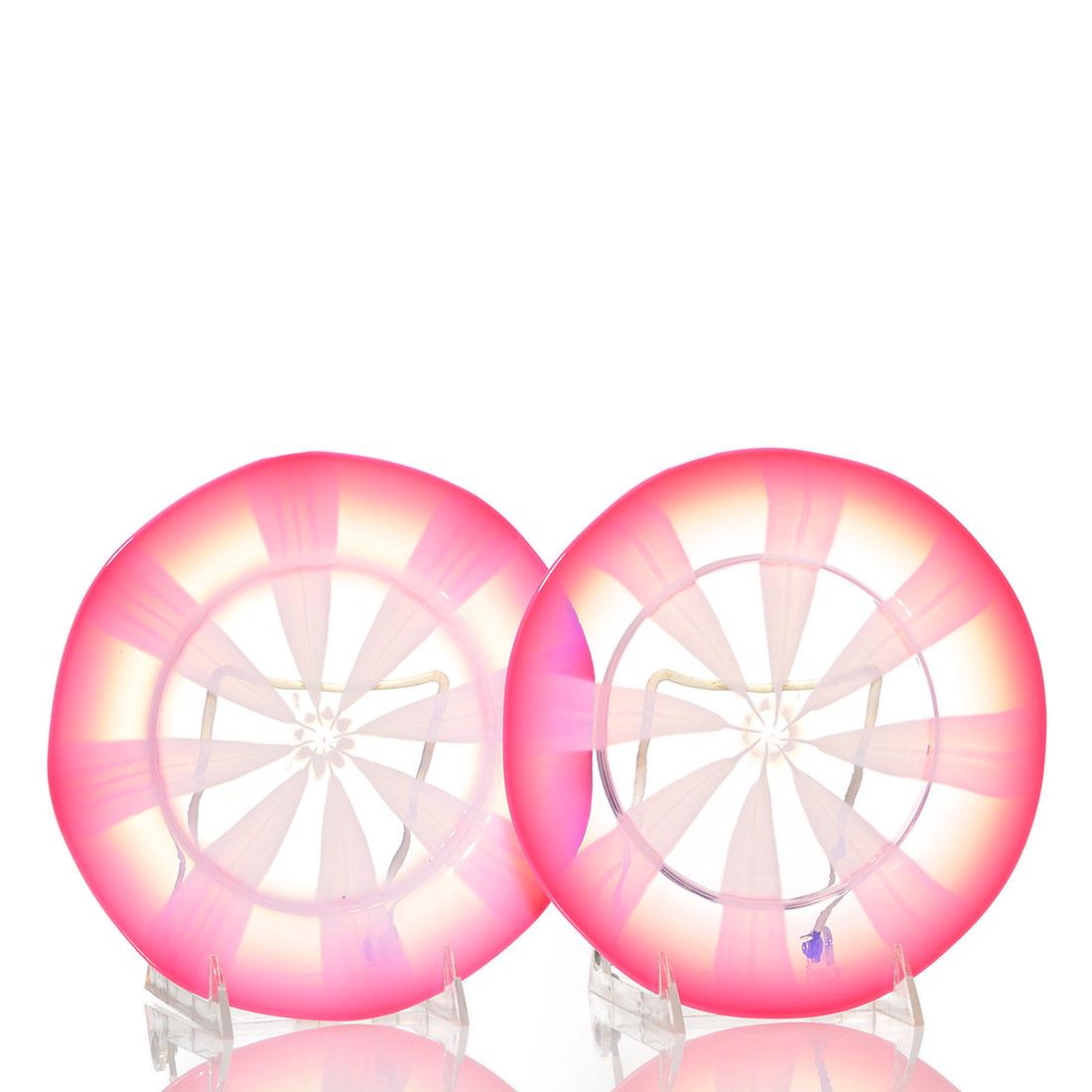 Pr. Tiffany pink Pastel luncheon plates, 8 1/2", signed (1 of 1)